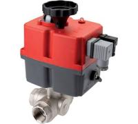 Rp 1/2'' Vanne à Bille 3 Voies T-Port en Acier Inoxydable avec Actionneur Électrique Fail-Safe 24-240V AC/DC