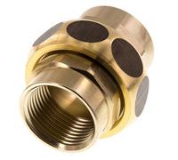 Rp 1'' Brass Double Nipple 3-pieces avec joint conique 16 Bar