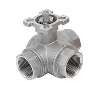 Rp 3/4'' Vanne à bille 3 voies passage en T en acier inoxydable 69 bar RTFE ISO-Top F04 - TamesonPRO 1125-034-T