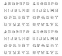 RP Remarkable Power, Lot de 104 breloques en forme de lettre de l'alphabet de A à Z avec strass - 10 mm - En alliage - Pour la fabrication de bracelets, colliers, bijoux