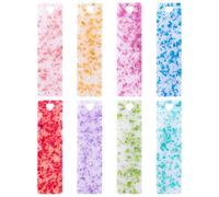 RP Remarkable Power, Lot de 8 marque-pages en acrylique pailleté avec trou en forme de cœur pour travaux manuels, lecture, fournitures de bureau