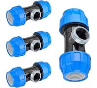 RP Riegopro Lot de 4 filetages femelles PE avec sortie renforcée pour tuyaux d'eau et d'irrigation Haute pression Raccord sûr pour jardin, potager et agriculture 25 mm