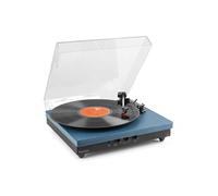 Audizio RP113D Platine Vinyle Bluetooth avec Haut-Parleurs Intégrés - Cuir Bleu Foncé, 33, 45 et 78 Tours, Émetteur Bluetooth, Une Platine Idéale pour Décorer et Écouter Vos Vinyles