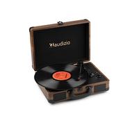 Audizio RP116W Platine Vinyle Rétro avec Bluetooth IN & OUT, Haut-Parleurs Intégrés - Bois Marron
