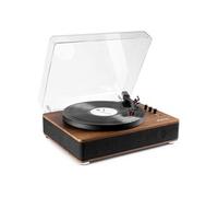 Fenton RP162 Platine vinyle Bluetooth - Bois foncé, tourne disque avec haut-parleurs intégrés, adaptée pour tous les disques.