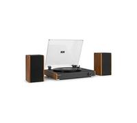 Audizio Platine vinyle RP335 Bluetooth avec enceintes 2x40W USB 3 vitesses Enregistreur Noyer