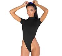 RPAEOY Body Manche Courte Femme Col Montant Bodysuit Moulant Élastique String Shapewear Gainant Sculptant Confortable Top Basique pour Quotidien Soirée