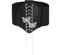 RPAEOY Ceinture Corset Élastique Large avec Chaînes Papillons Métalliques Décoratives Ajustable Accessoire Taille Haute