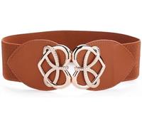 RPAEOY Ceinture Élastique Large Boucle Papillon Métallique Dorée Accessoire Taille Haute Ajustable Femme Élégante