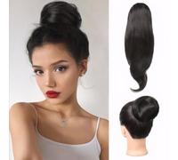 Rpaeoy Chignon Synthétique Messy Bun Pour Femme Extension De Cheveux Naturelle Avec Clip Accessoire De Coiffure Facile À Utiliser Chignon Décontracté Et Élégant Noir Lot De 3(Natural Black)