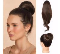 Rpaeoy Chignon Synthétique Messy Bun Pour Femme Extension De Cheveux Naturelle Avec Clip Accessoire De Coiffure Facile À Utiliser Chignon Décontracté Et Élégant Noir Lot De 3(Dark Brown)