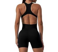 RPAEOY Combinaison Femme Été Combishort Sport Dos Nageur Body Stretch Rompers Col V Shorts Moulants Ensemble chic Combi Bustier Confortable Élégante