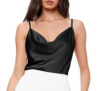 RPAEOY Debardeur Femme Tank Top Col Bénitier Tops sans Manche Bretelles Fines Haut Chic Soirée Satin Brillant Camisole Élégante Vetement Ete
