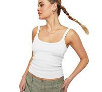 RPAEOY Debardeur Femme Tank Top Tops sans Manche Côtelé Bretelles Larges Haut Chic Basique Caraco Stretch Confortable Vetement Ete Polyvalent Cami Ajusté