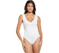 RPAEOY Femme Body Sans Manches Sexy V Profond Sans Dos Couleur Unie Lingerie Bodysuit Une Pièce Extensible Jumpsuit Chic Débardeur Clubwear Streetwear Blanc S