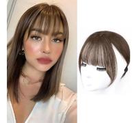 RPAEOY Frange Aérienne Naturelle Extension Cheveux Humains Franges Frontales Clips Intégrés Postiches Volumineuses