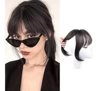 RPAEOY Frange Aérienne Naturelle Extension Cheveux Humains Franges Frontales Clips Intégrés Postiches Volumineuses