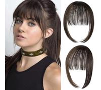 RPAEOY Frange Clip Cheveux Naturels Synthétiques Légère Invisible Ajustable Extension Capillaire Frontale Femme Mèches Latérales Aspect Réaliste