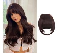 RPAEOY Frange Épaisse Clip Naturel Postiche Cheveux Synthétiques Extension Capillaire Lisse Transformation Coiffure Instantanée