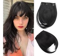 RPAEOY Frange Épaisse Clip Naturel Postiche Cheveux Synthétiques Extension Capillaire Lisse Transformation Coiffure Instantanée