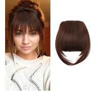 RPAEOY Frange Épaisse Clip Naturel Postiche Cheveux Synthétiques Extension Capillaire Lisse Transformation Coiffure Instantanée