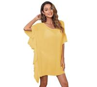 RPAEOY Pareo Femme Plage Poncho Bohème Cache Maillot de Bain Robe Été Tunique Beachwear Pompon Couvrir Bikini Cover up Vacances Sarongs Léger Transparent