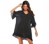 RPAEOY Pareo Femme Plage Tunique Volantée Cache Maillot de Bain Robe Ete Boheme Beachwear Léger Couvrir Bikini Cover up Vacances Bord de Mer