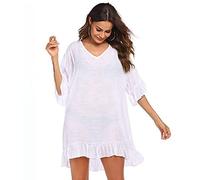 RPAEOY Pareo Femme Plage Tunique Volantée Cache Maillot de Bain Robe Ete Boheme Beachwear Léger Couvrir Bikini Cover up Vacances Bord de Mer