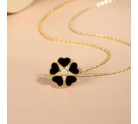 RPAEOY Parure Bijoux Trèfle Coeur Fleur Collier Bracelet Boucles D'oreilles Ensemble Élégant Cristal Zircon Brillant Plaqué Or