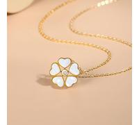 RPAEOY Parure Bijoux Trèfle Coeur Fleur Collier Bracelet Boucles D'oreilles Ensemble Élégant Cristal Zircon Brillant Plaqué Or