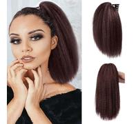 Rpaeoy Perruque Queue De Cheval Longue Ondulée Avec Pince Extension De Cheveux Synthétiques Accessoire Coiffure Élégant Pour Un Look Volumineux Et Naturel(Dark Brown)