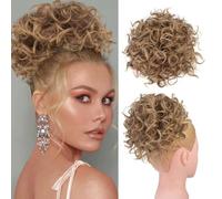 RPAEOY Queue Bouclée Cheveux Courts Synthétiques Chignon Messy Curly Postiche Cordon Élastique Extension Capillaire Volumineuse Queue Haute