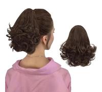 RPAEOY Queue Bouclée Ondulée Attachée Clip Extension Cheveux Synthétique Postiche Chignon Volume Naturel Queue Cheval Coiffure Rapide