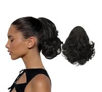 RPAEOY Queue Bouclée Ondulée Attachée Clip Extension Cheveux Synthétique Postiche Chignon Volume Naturel Queue Cheval Coiffure Rapide