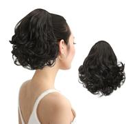 RPAEOY Queue Bouclée Ondulée Attachée Clip Extension Cheveux Synthétique Postiche Chignon Volume Naturel Queue Cheval Coiffure Rapide