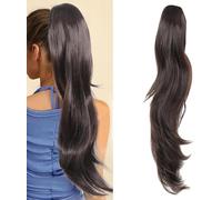 RPAEOY Queue Cordon Longue Extension Cheveux Naturel Ponytail Synthétique Lisse 60cm Coiffure Rapide Attache Facile