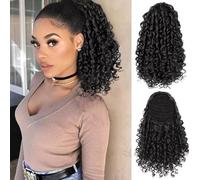 RPAEOY Queue de Cheval Extension Bouclés Ponytail Tresse Cheveux Naturel Clip Synthétique DIY Rajout Cheveux Postiche Pour Femmes Noir