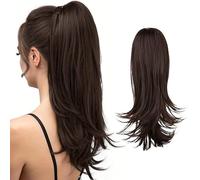 RPAEOY Queue Pince Cheveux Synthétique Extension Longue Lisse Ondulée Naturelle Coiffure Élégante Facile Quotidienne
