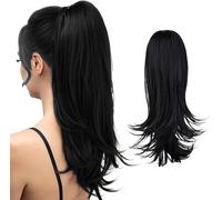 RPAEOY Queue Pince Cheveux Synthétique Extension Longue Lisse Ondulée Naturelle Coiffure Élégante Facile Quotidienne