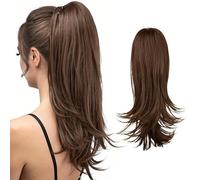 RPAEOY Queue Pince Cheveux Synthétique Extension Longue Lisse Ondulée Naturelle Coiffure Élégante Facile Quotidienne