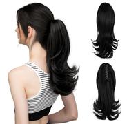 RPAEOY Queue Postiche Ondulée Pince Griffe Extension Cheveux Synthétique Naturel Coiffure Transformation Rapide