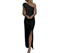 RPAEOY Robe Épaule Dénudée Femme Asymétrique Une Bretelle Chic Et Elegant Longue Fendue Cocktail Soirée Mariage Cérémonie Fête