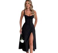 RPAEOY Robe Femme à Spaghetti Bretelle Fendue d'Été Robes sans Manches Elégant Slim Longue Bodycon Dress de Soirée Party Cocktail (S)