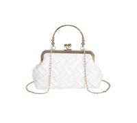 RPAEOY Sac de Soirée Élégant Clutches en PU Cuir Evening Bag Bandouliere Chaine Sac à Main de Soirée de Mariée pour Fête Banquet Mariage Bal blanc