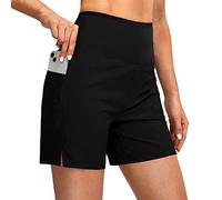 RPAEOY Short de Bain pour Femme Taille Haute avec Poches Contrôle du Ventre Sport Vêtements d'Été Maillot de Bain Bikini Séchage Rapide Élastique Pantalon de Plage (Noir,M)