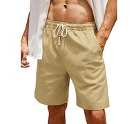 RPAEOY Short Homme en Coton Short Court avec Cordon de Serrage Poche été Casual Pantalon Slim Fit Taille éLastiquéE Short Beach Shorts (Chino,L)