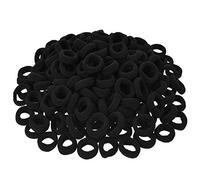 Rpanle 100 Pièces Élastiques Cheveux Cravates, mini cravates colorées de queue de cheval doux de bandes de cheveux multicolores pour Filles Bébé Enfants (2.5cm*6mm) Noir