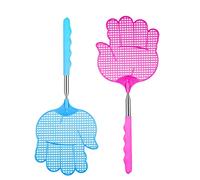 Rpanle 2 Pièces Tapette à Mouches, Fly Swats Tapette Mouche Plastique Couleurs Assorties Aide de Cuisine, Plastique Tapette à Mouches avec Poignée Télescopique Durable, Manche Durable de 75 cm