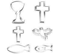 Rpanle Emporte-pièces, 7Pcs Outils de Cuisson en Acier Inoxydable, Moule à Biscuits pour DIY Décoration de Gâteau Fondant Biscuit Cookie Pâtisserie, Fruits Coupe avec des Bonbons, Biscuits, Sandwich