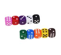 Rpanle Lot de 10 6 dés Face dés pointillés dés en Coin Arrondi Jeu de Dés en Acrylique de 16 mm pour Jeux de société (Couleur Mixte)